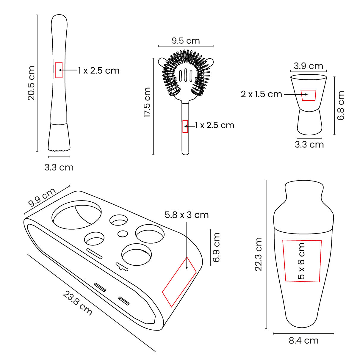 SET SHAKER MIXARE - Imagen Vectorial