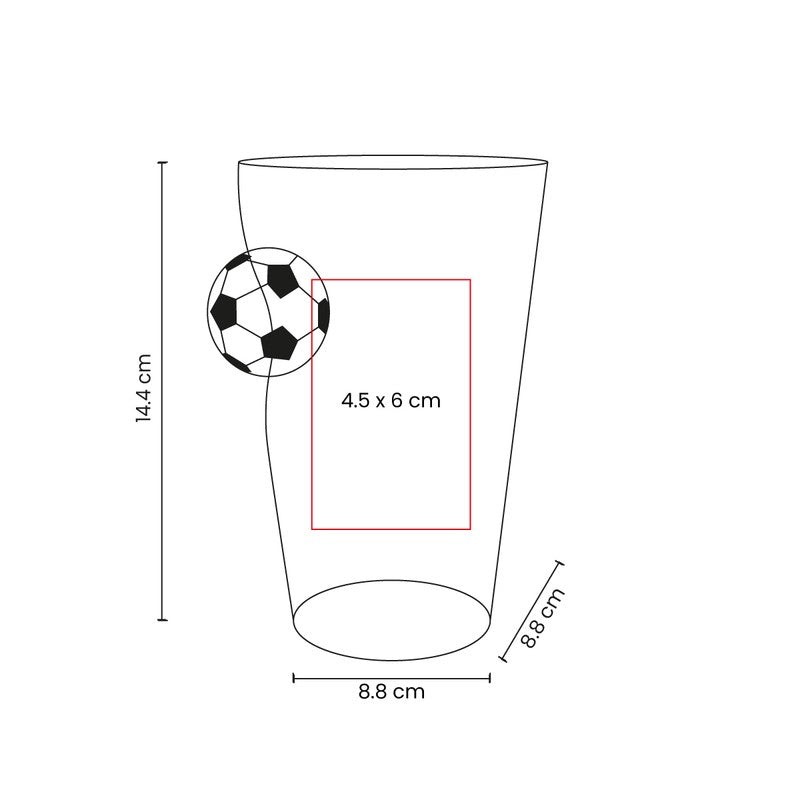 Vaso cervecero soccer – artículo promocional personalizado en Monterrey | PROMOTIENDA